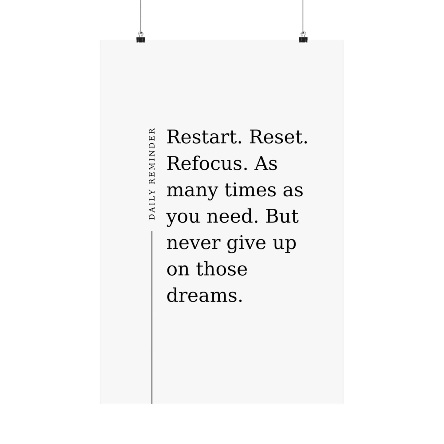 Daily Reminder: Restart, Reset, Refocus - The Vertical Jump