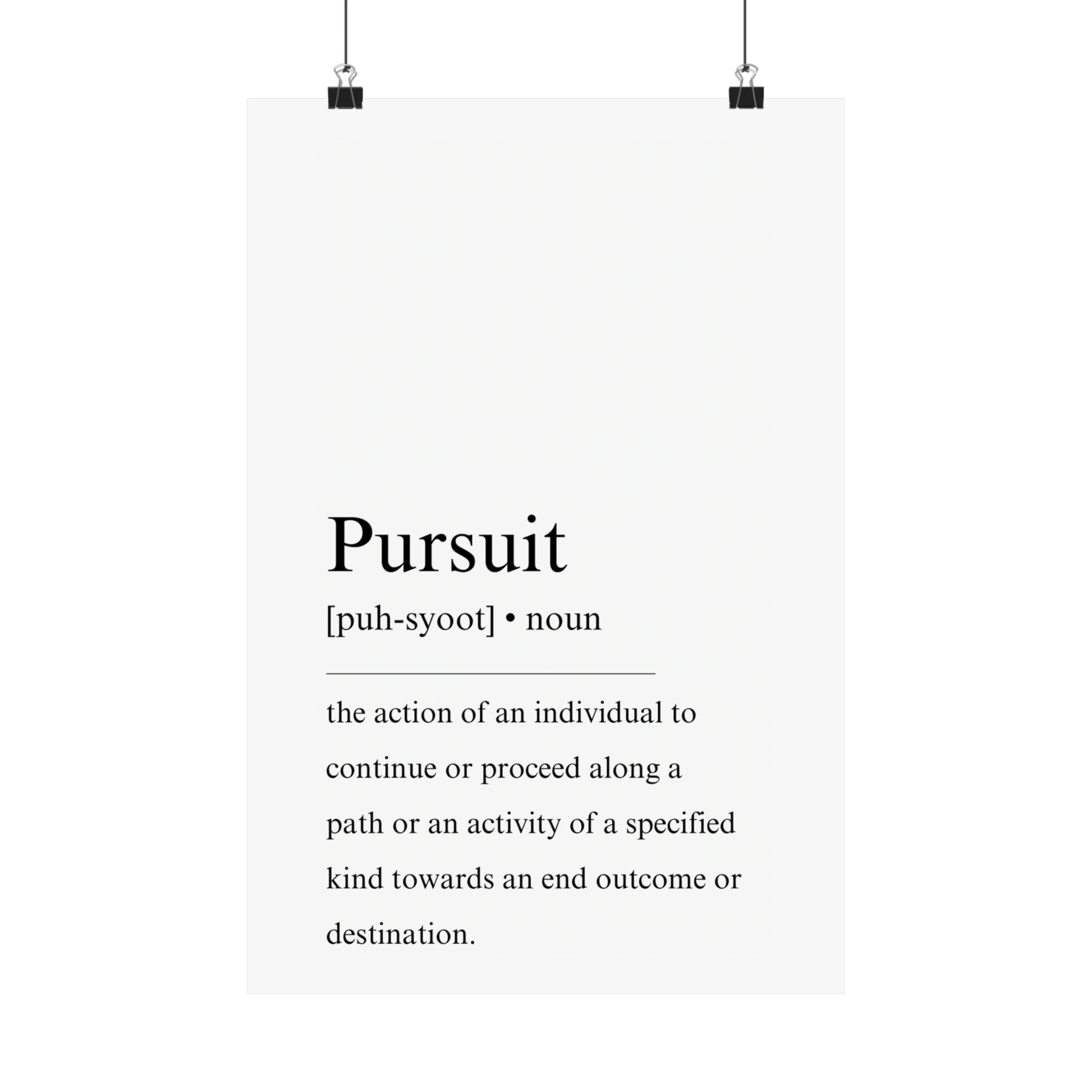 Pursuit definition Poster - The Vertical Jump