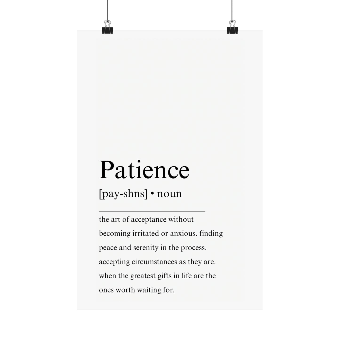 Patience definition poster - The Vertical Jump