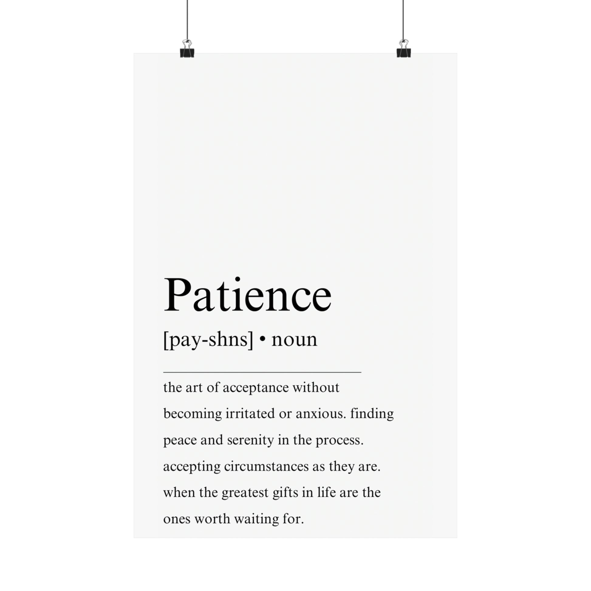 Patience definition poster - The Vertical Jump