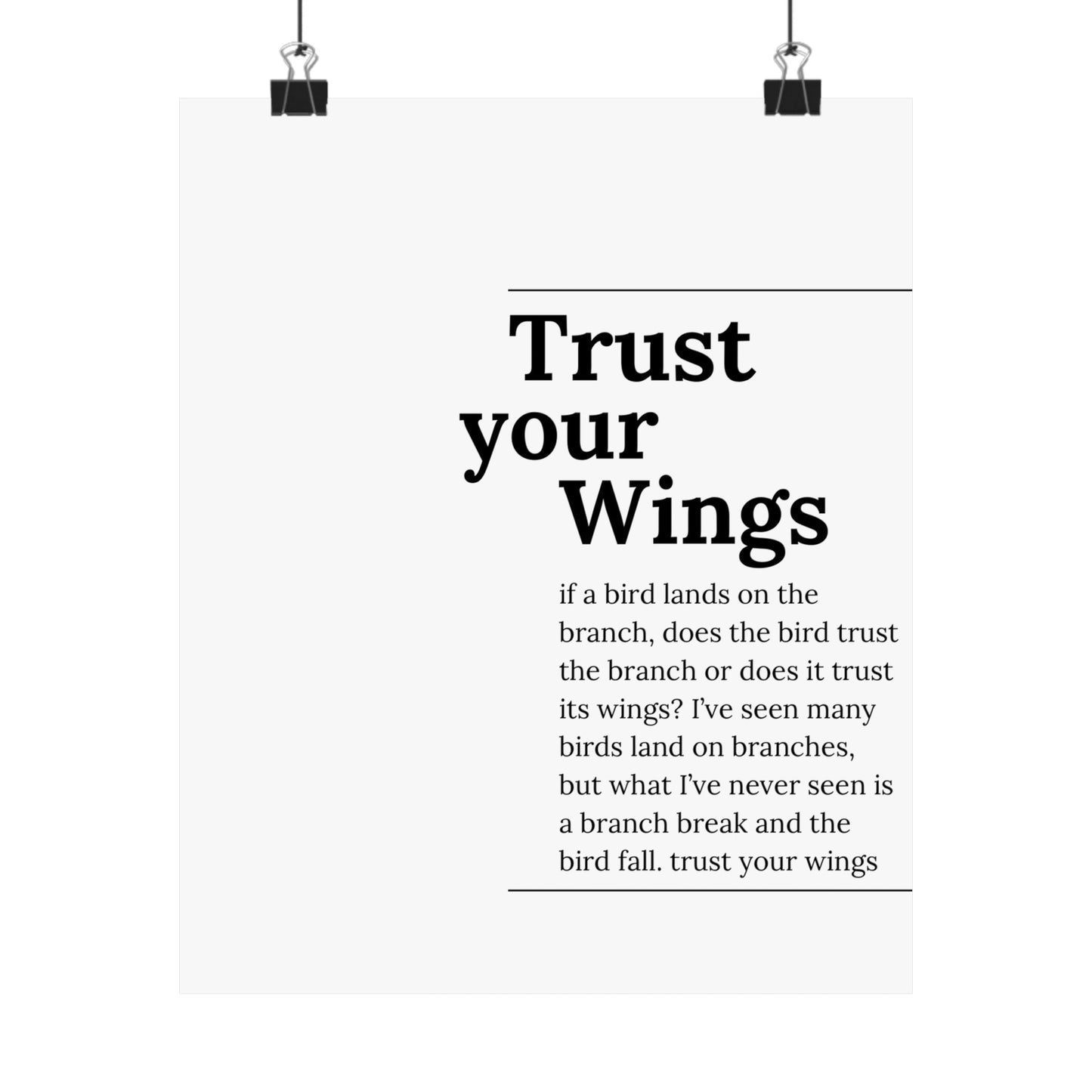 Trust your wings.