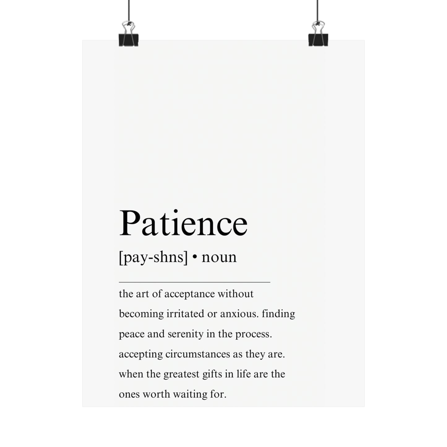 Patience definition poster - The Vertical Jump