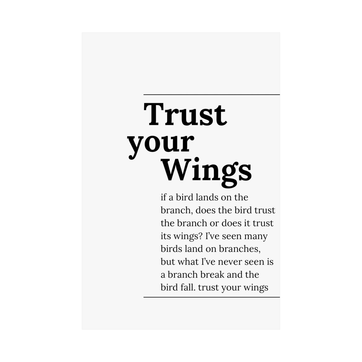 Trust your wings.