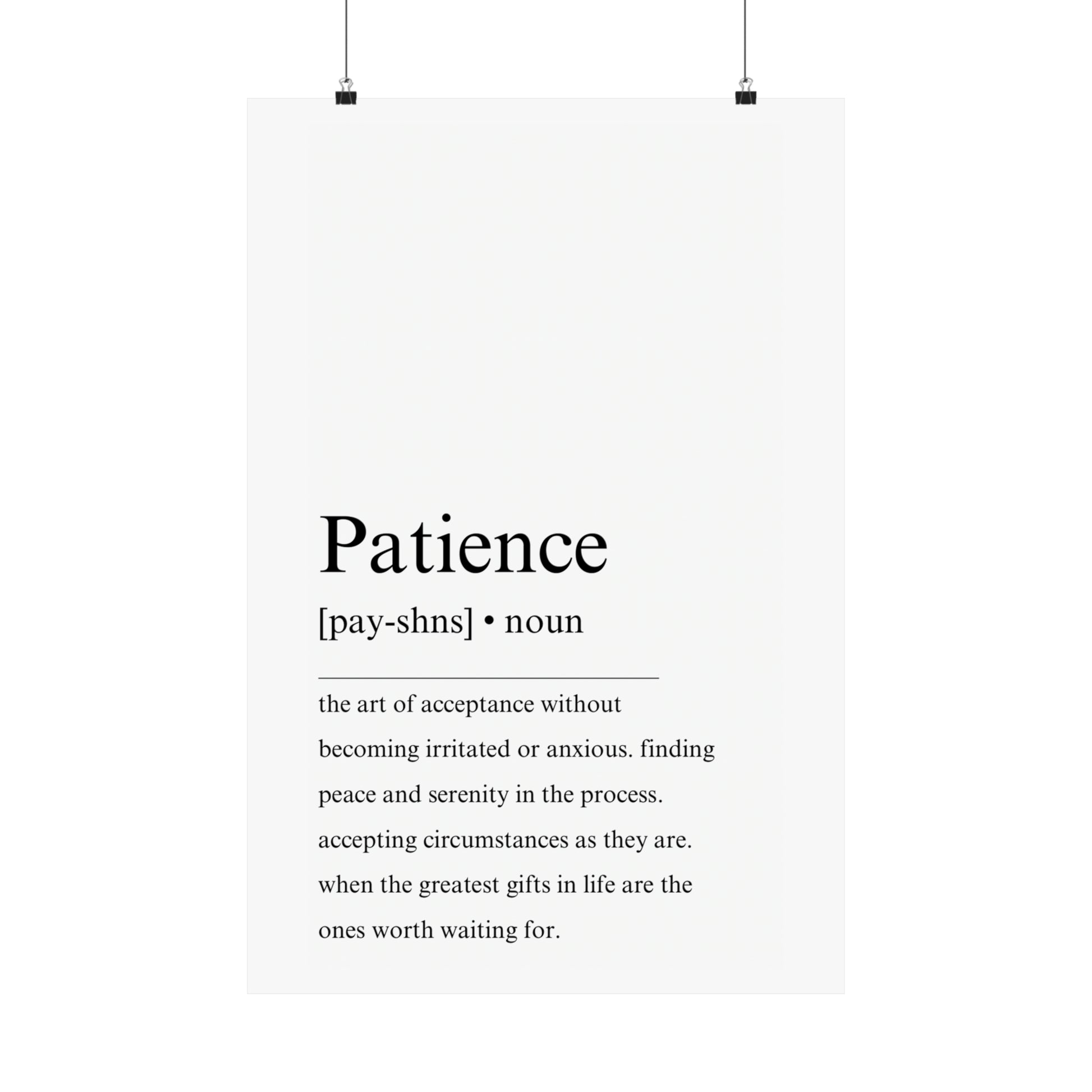 Patience definition poster - The Vertical Jump