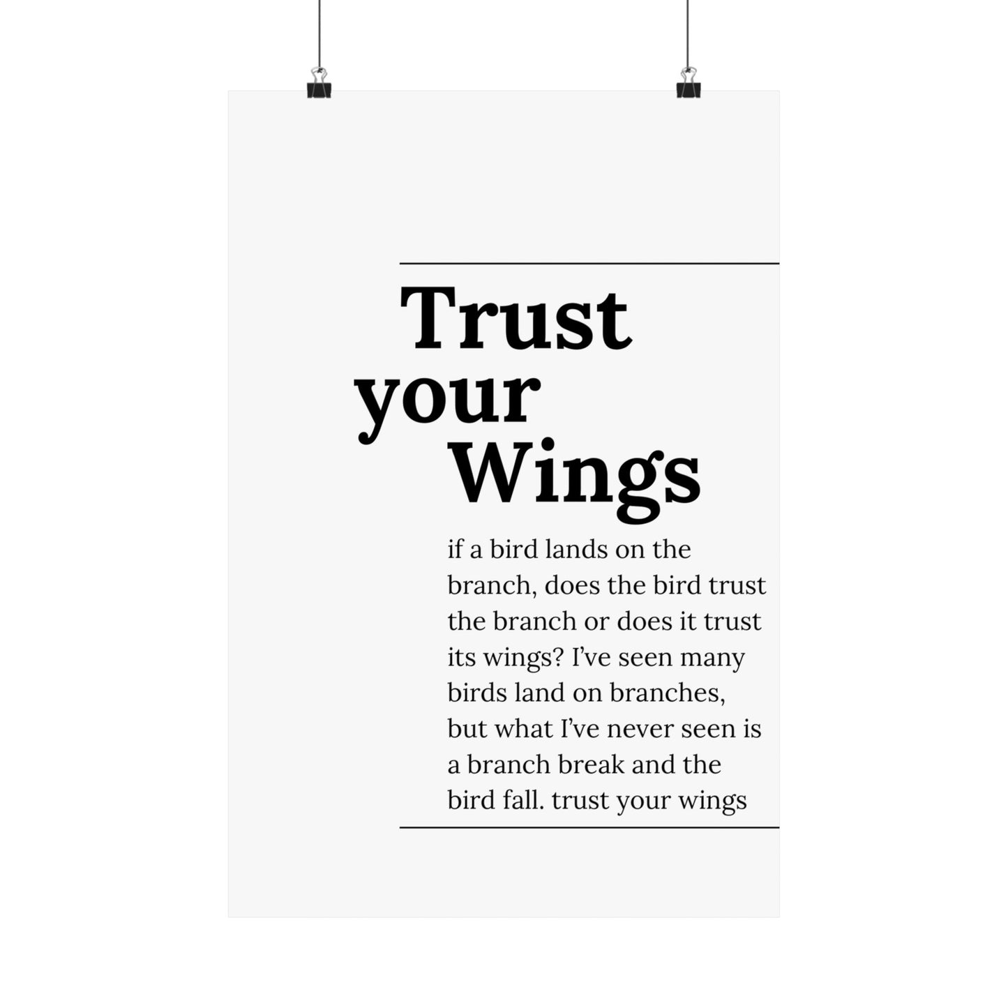 Trust your wings.