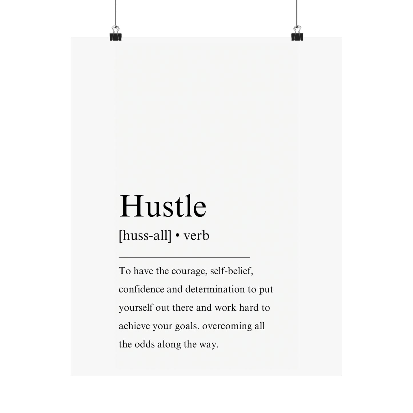 Hustle Definition Poster - The Vertical Jump