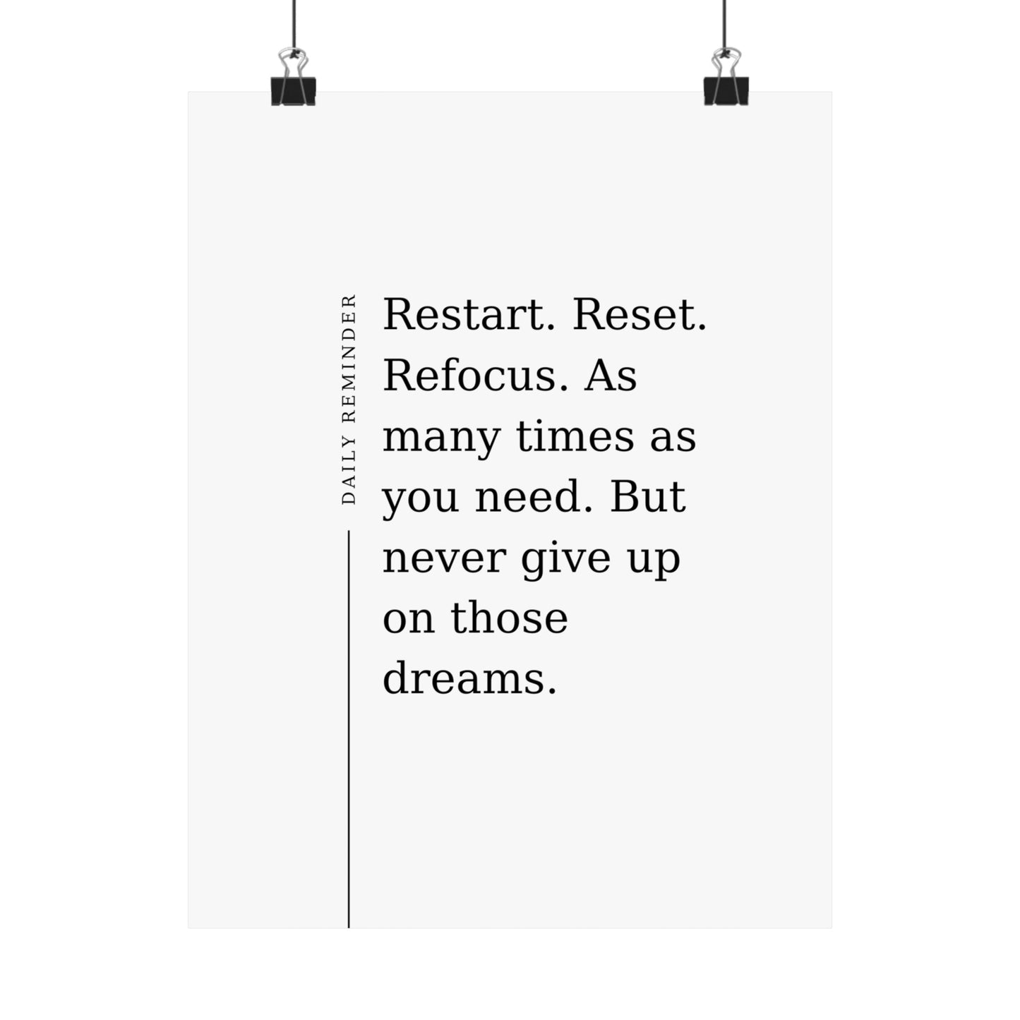 Daily Reminder: Restart, Reset, Refocus - The Vertical Jump