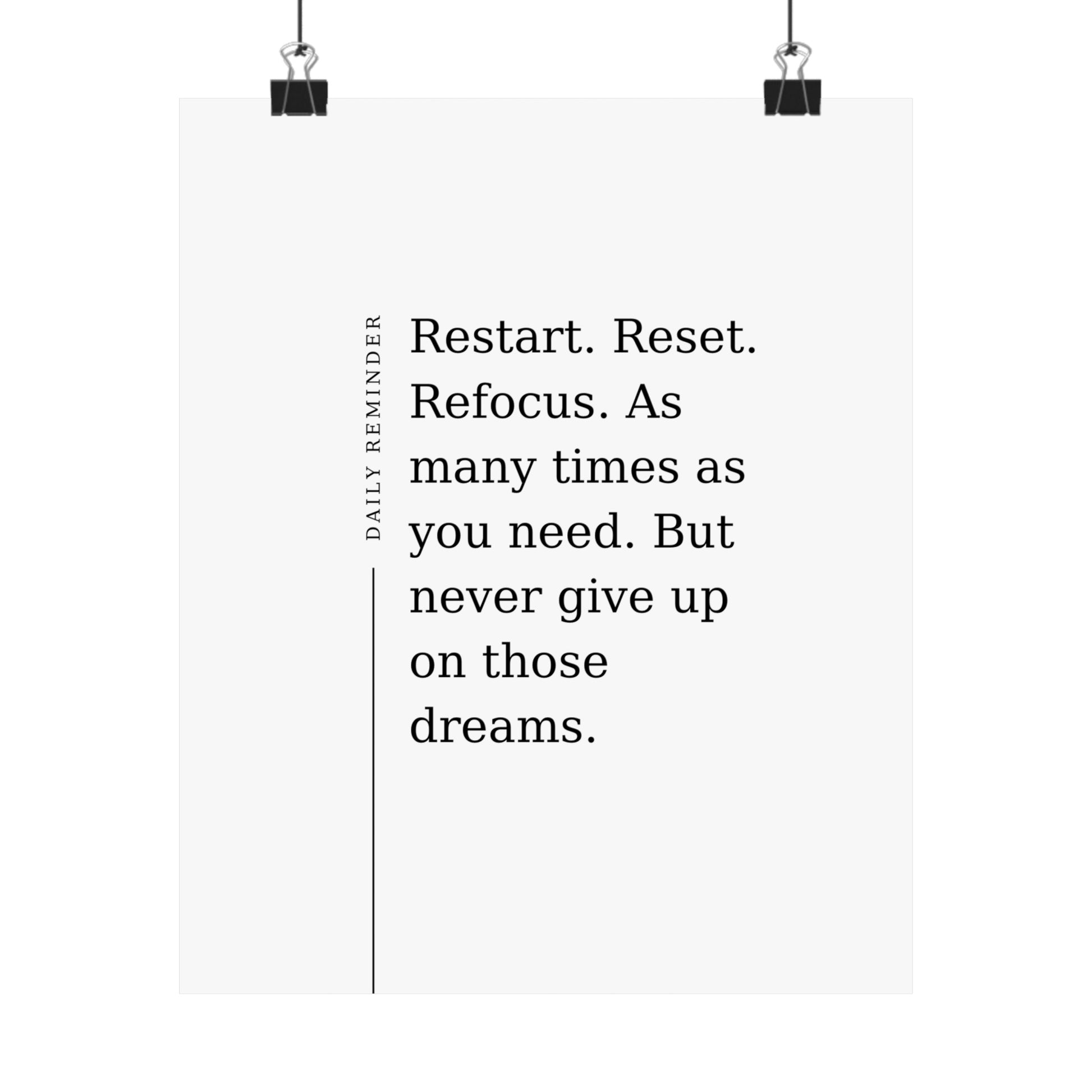 Daily Reminder: Restart, Reset, Refocus - The Vertical Jump