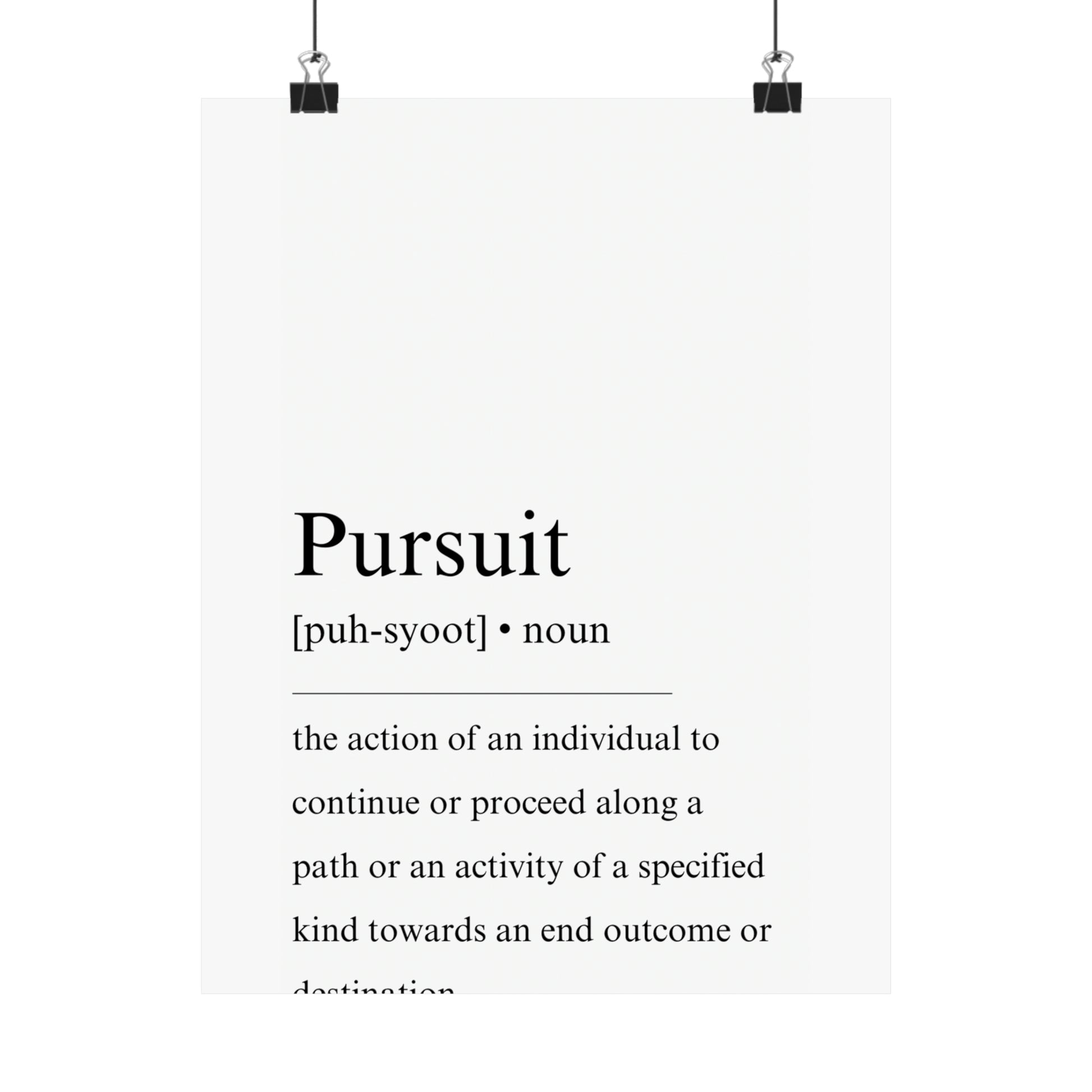 Pursuit definition Poster - The Vertical Jump