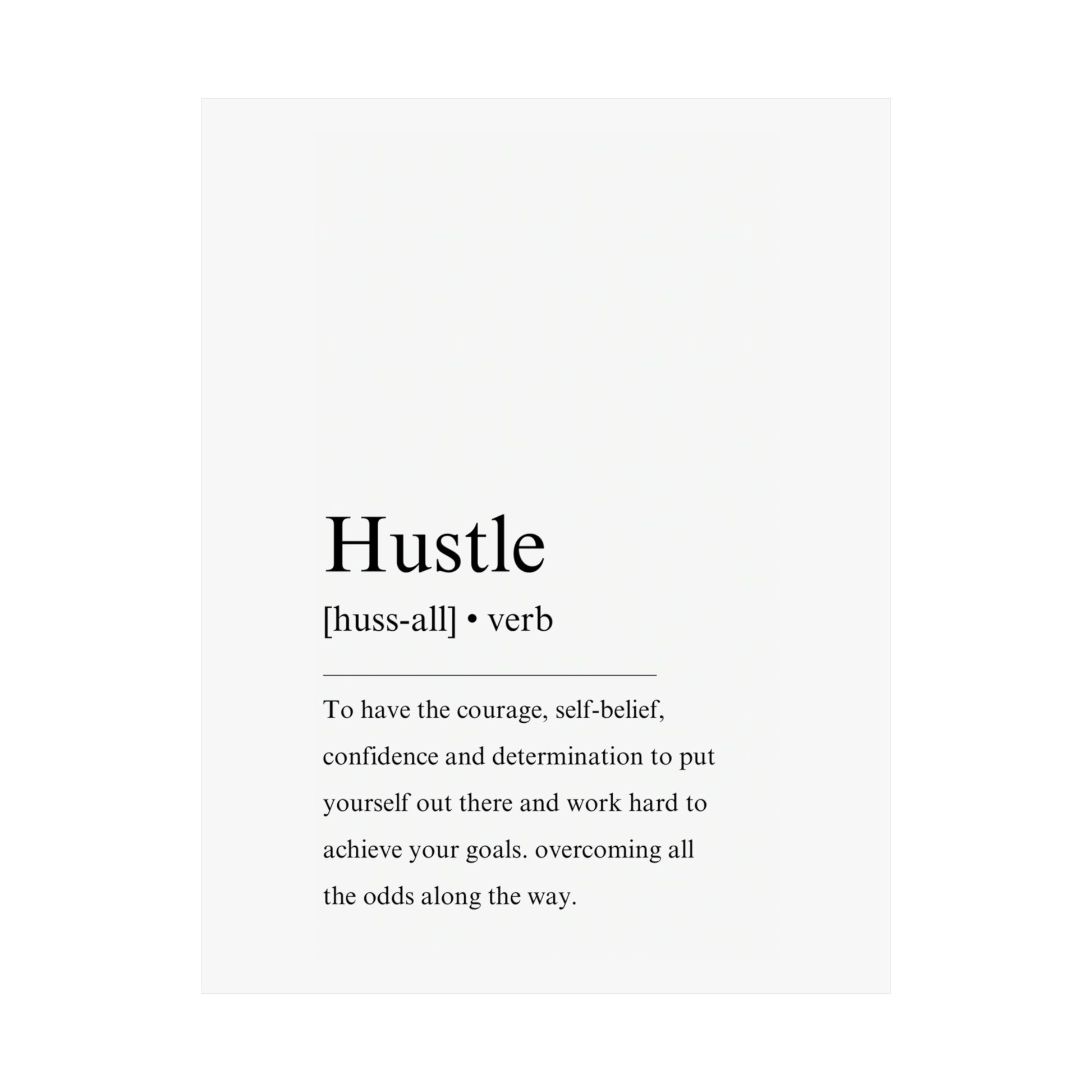 Hustle Definition Poster - The Vertical Jump