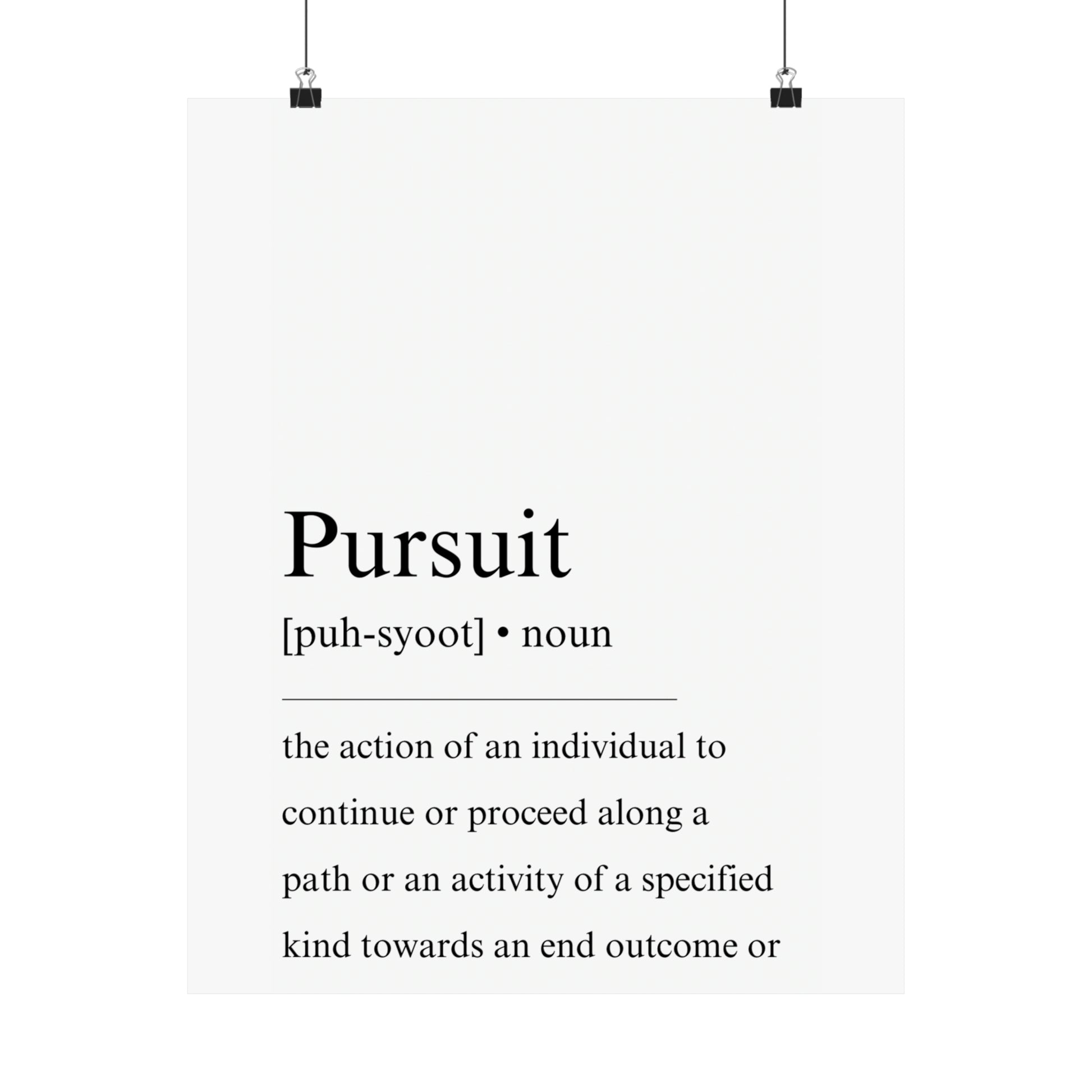 Pursuit definition Poster - The Vertical Jump