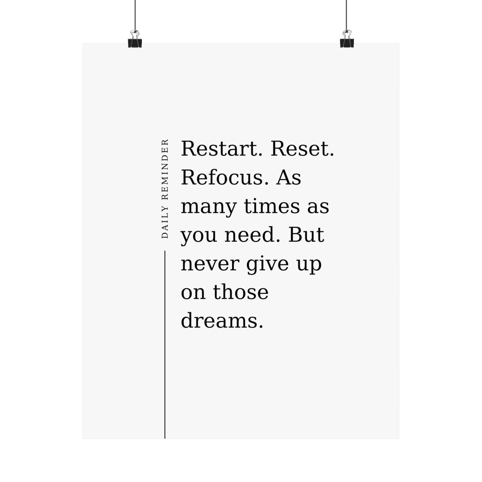 Daily Reminder: Restart, Reset, Refocus - The Vertical Jump