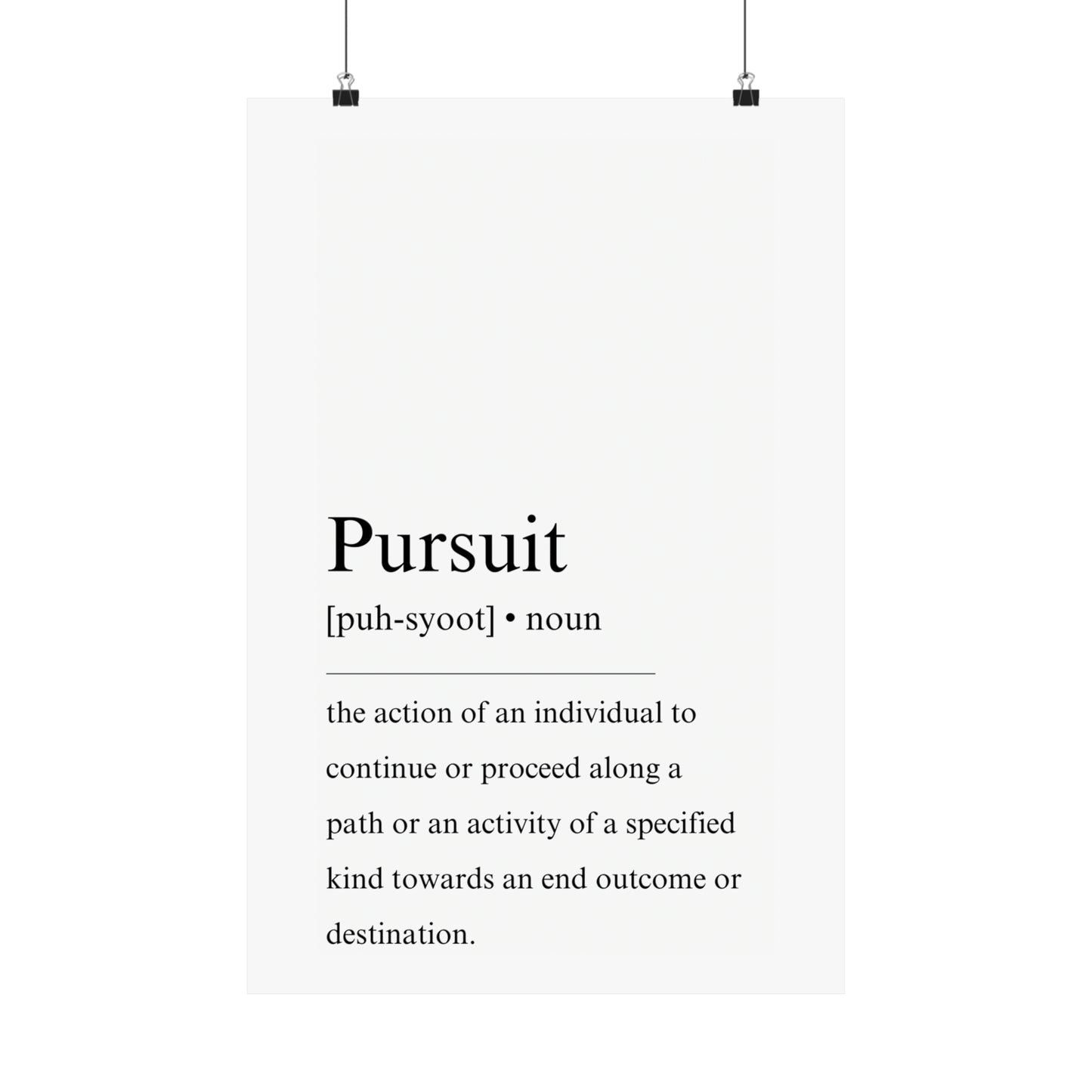 Pursuit definition Poster - The Vertical Jump