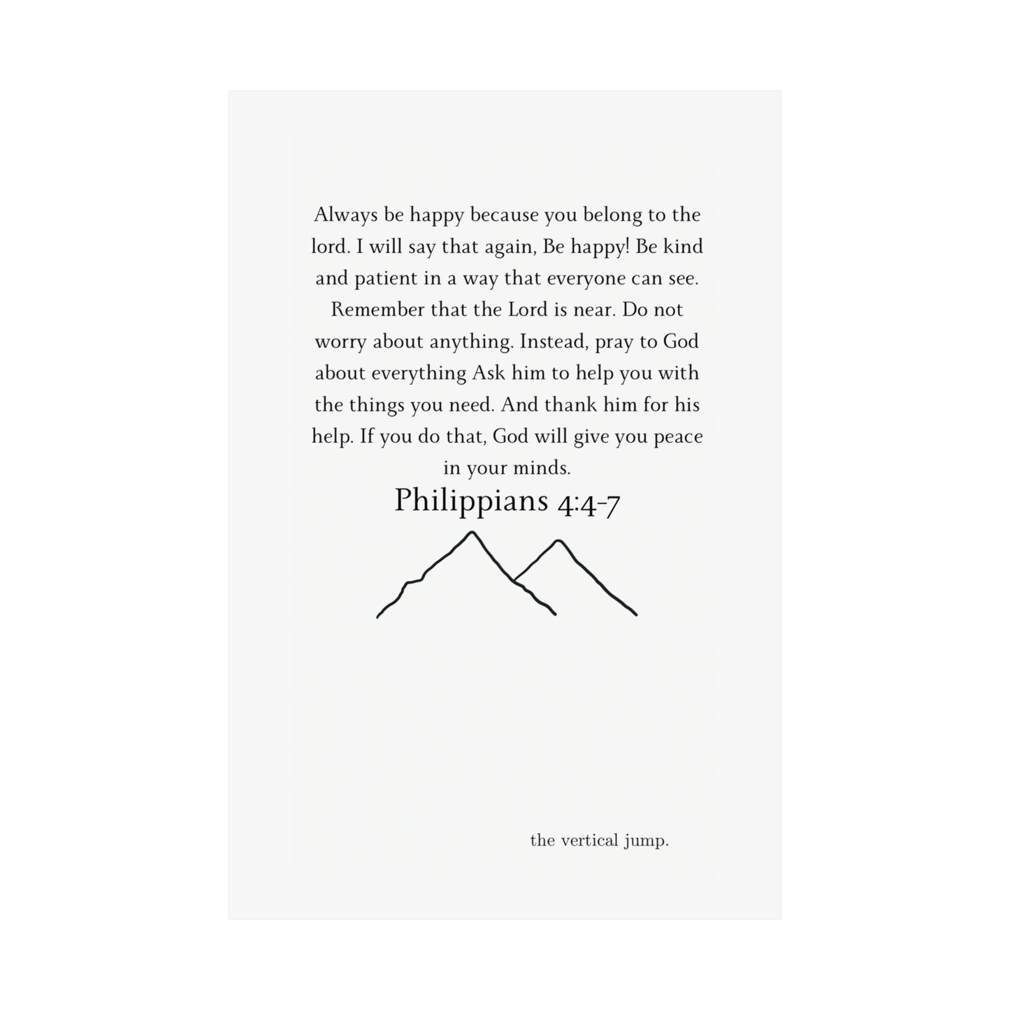 Philippians 4:4-7 Poster - The Vertical Jump