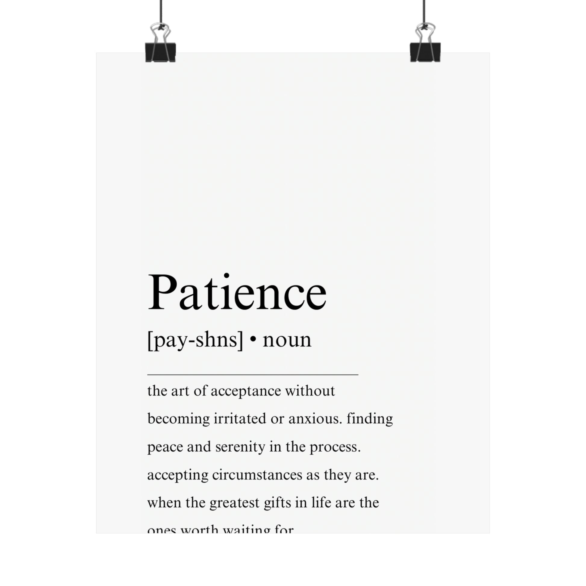 Patience definition poster - The Vertical Jump