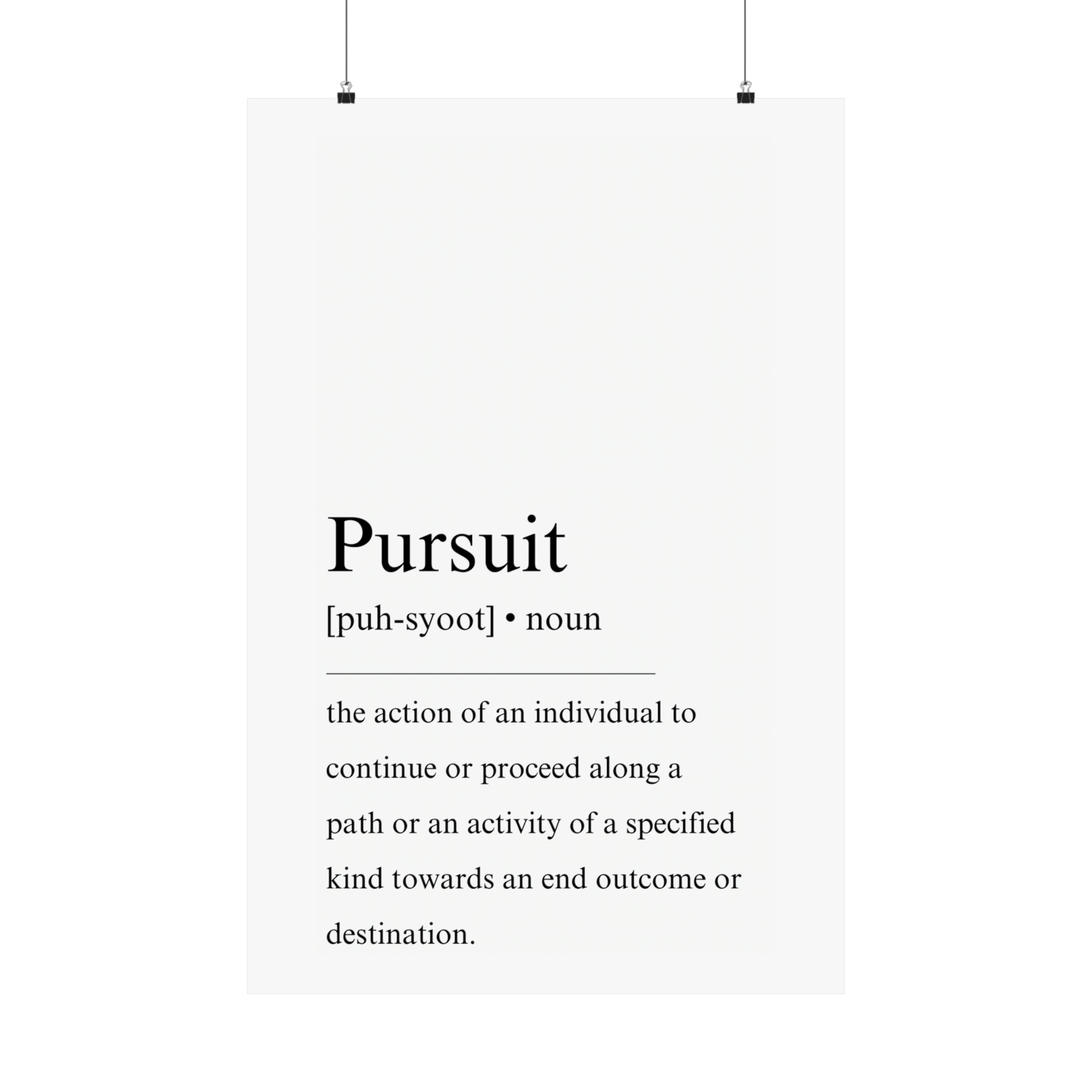 Pursuit definition Poster - The Vertical Jump