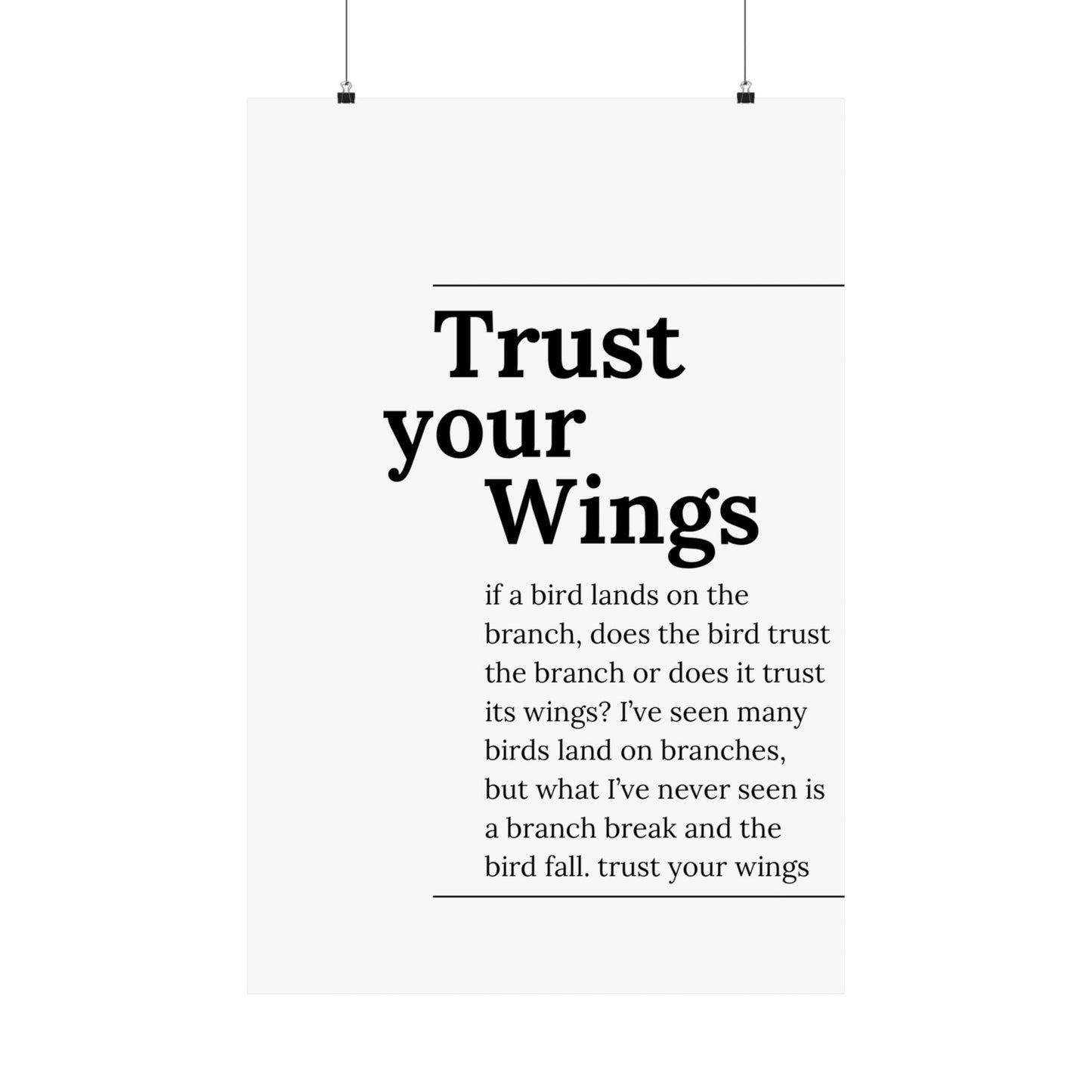 Trust your wings.