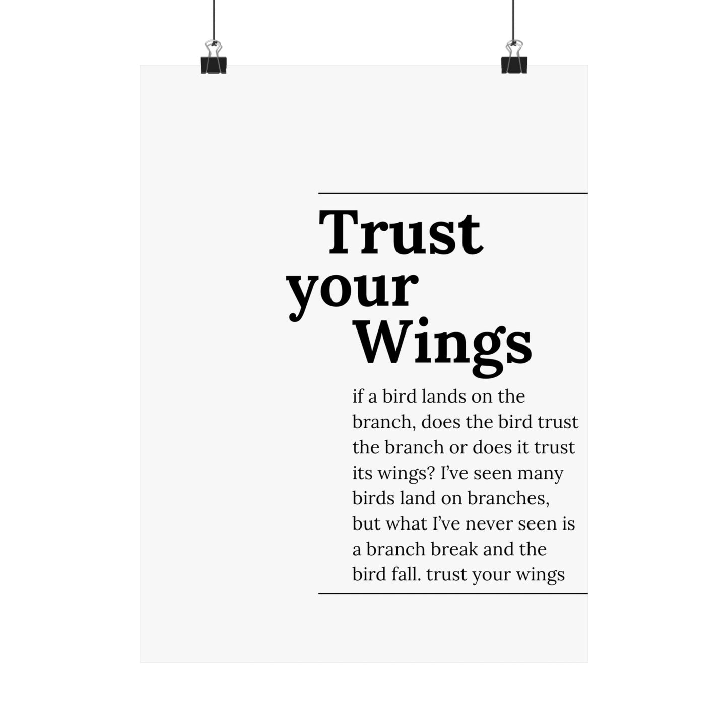 Trust your wings.