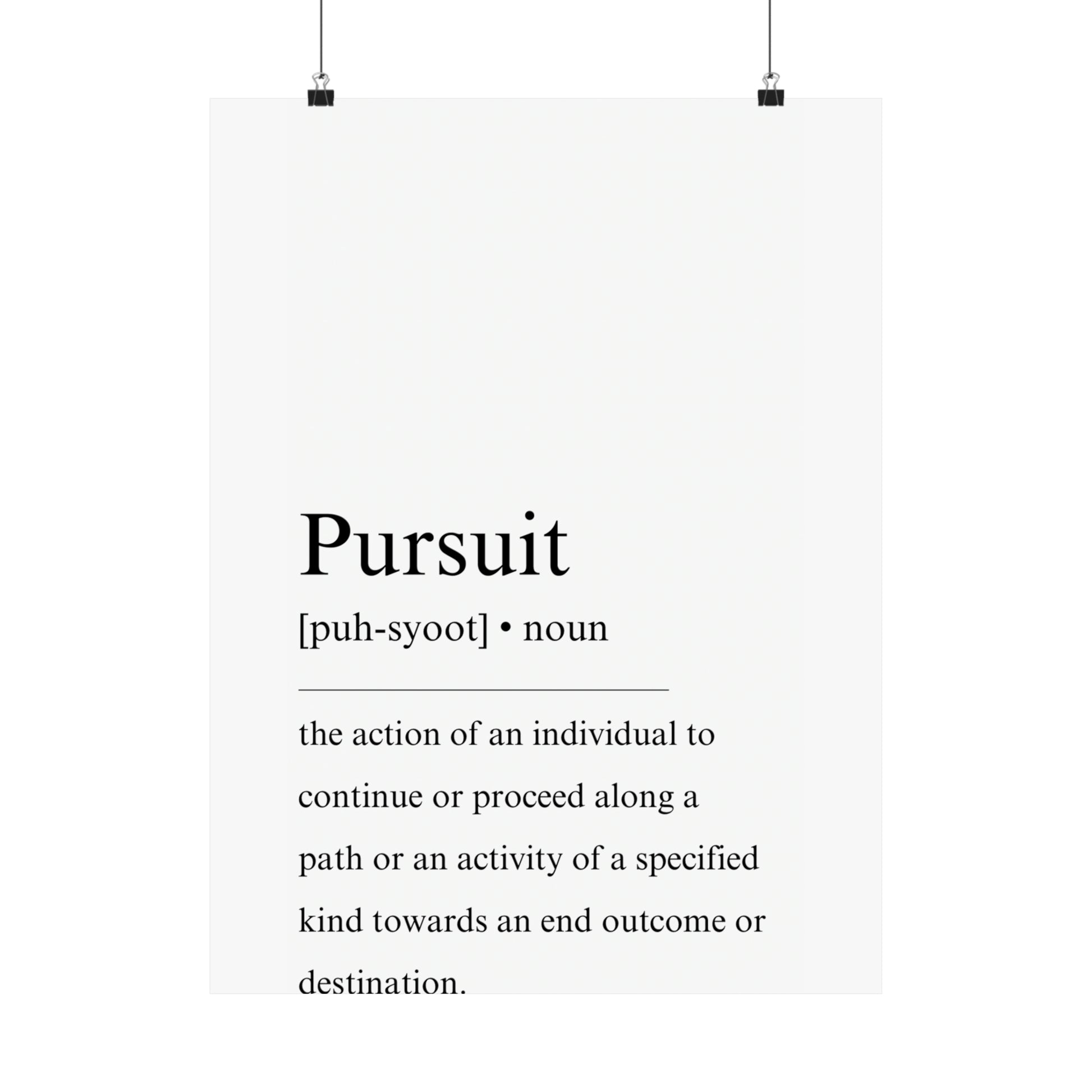 Pursuit definition Poster - The Vertical Jump