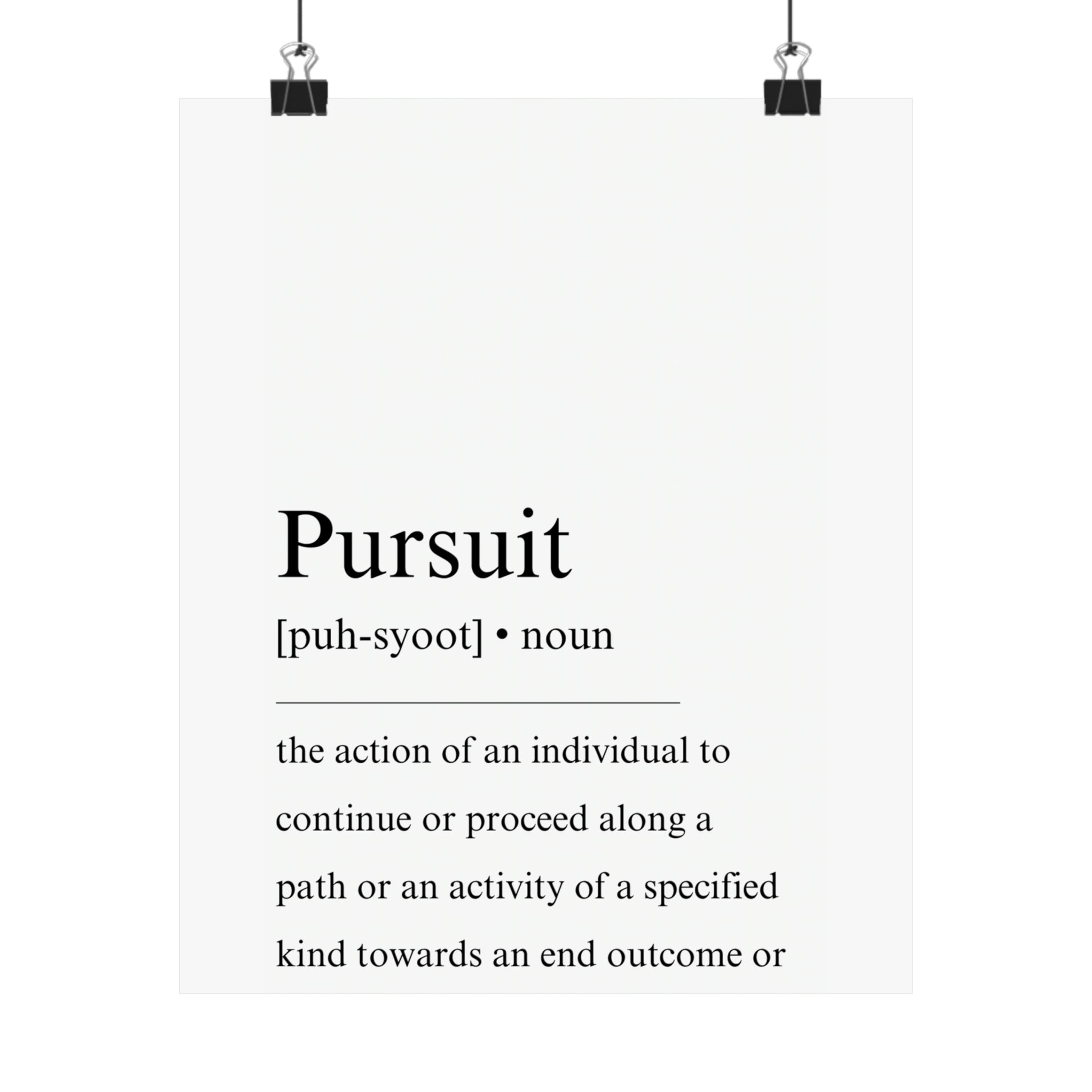 Pursuit definition Poster - The Vertical Jump