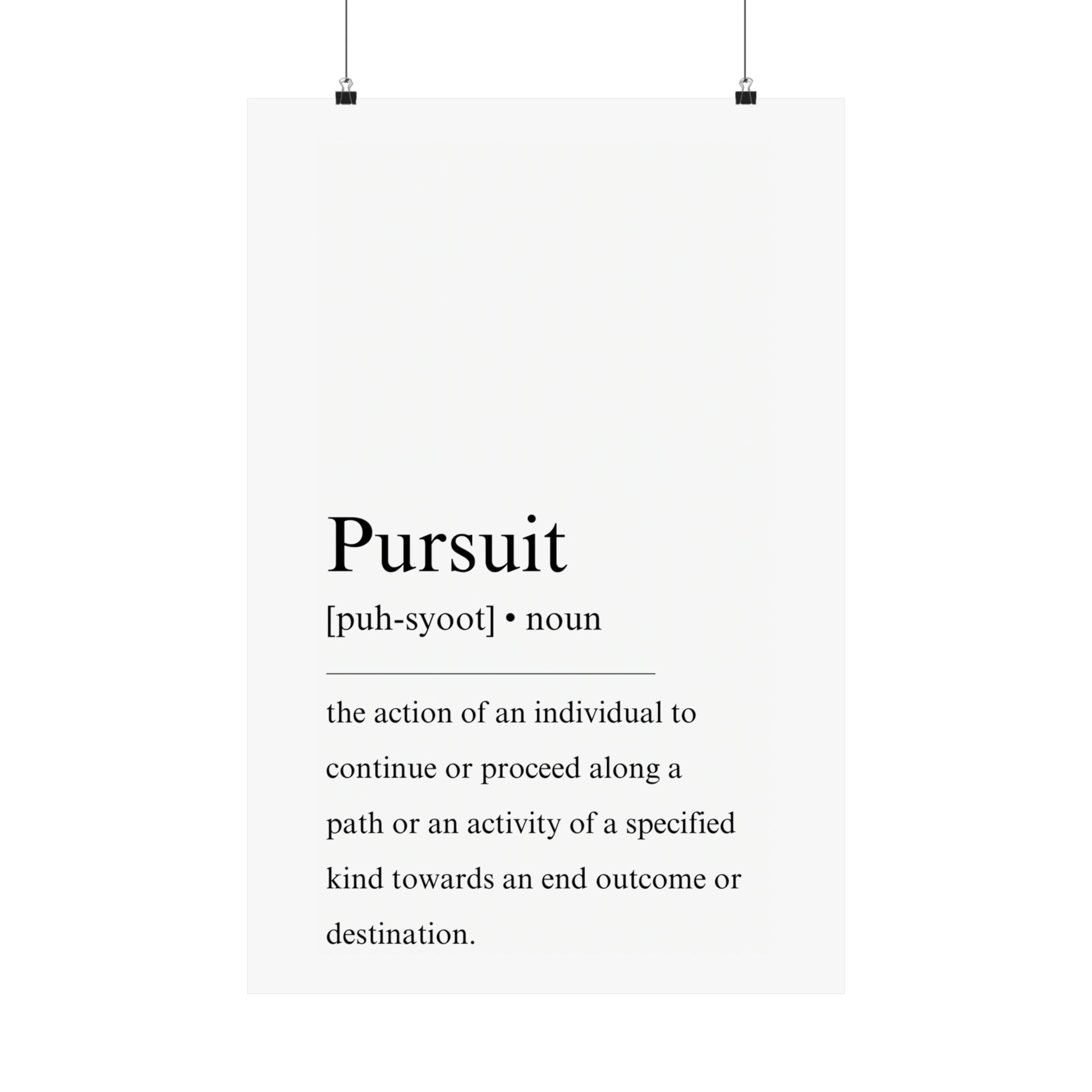 Pursuit definition Poster - The Vertical Jump