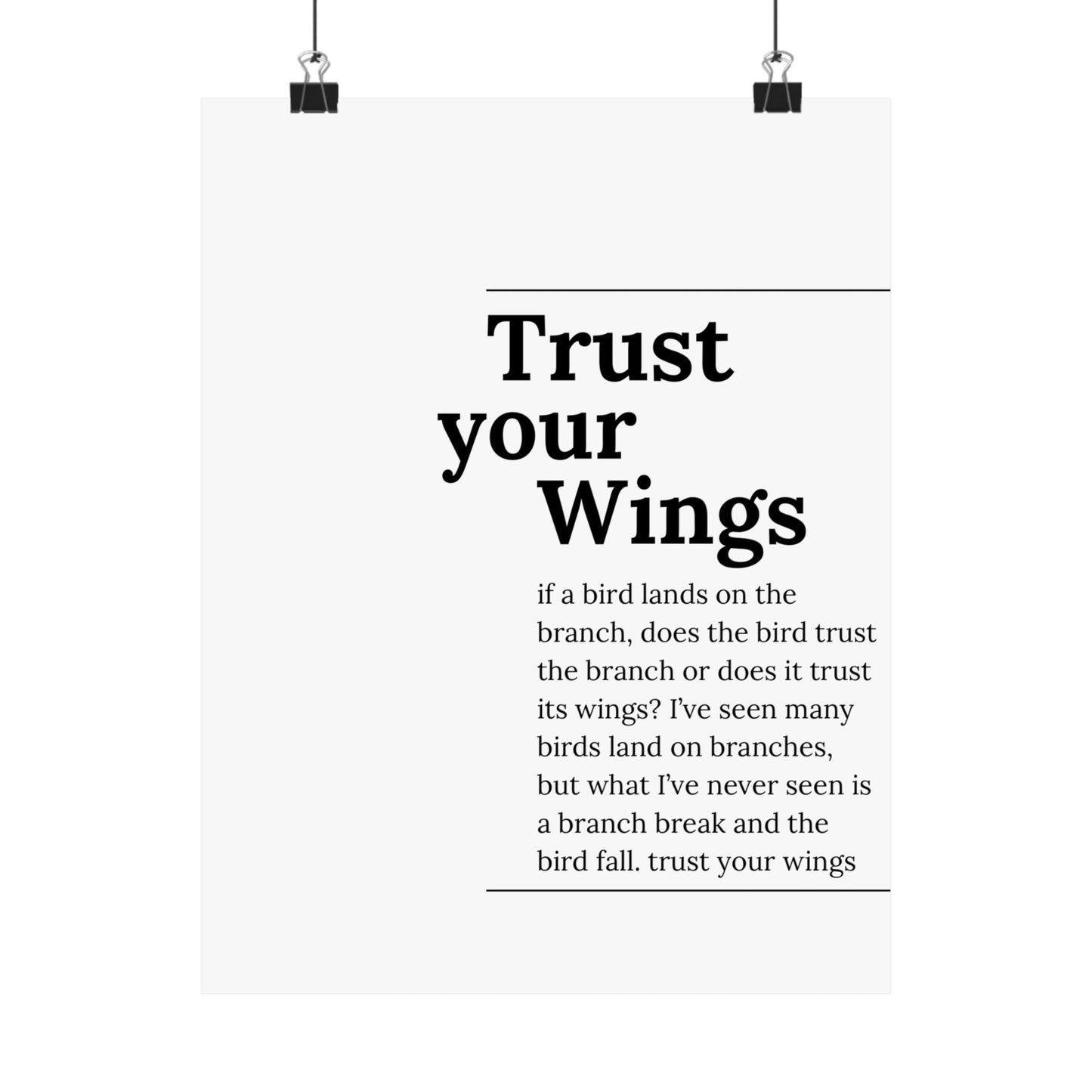 Trust your wings.