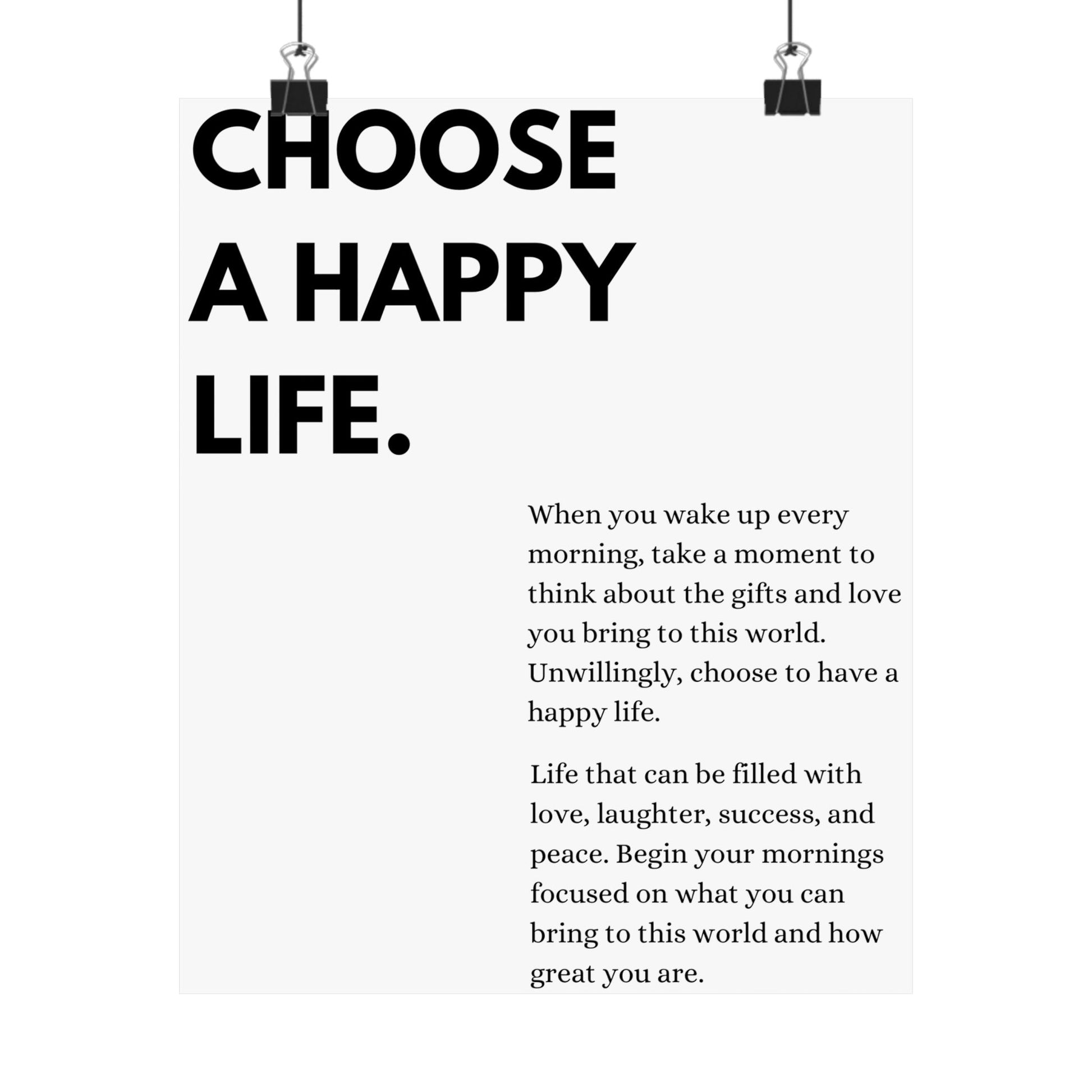 Choose A Happy Life. - The Vertical Jump