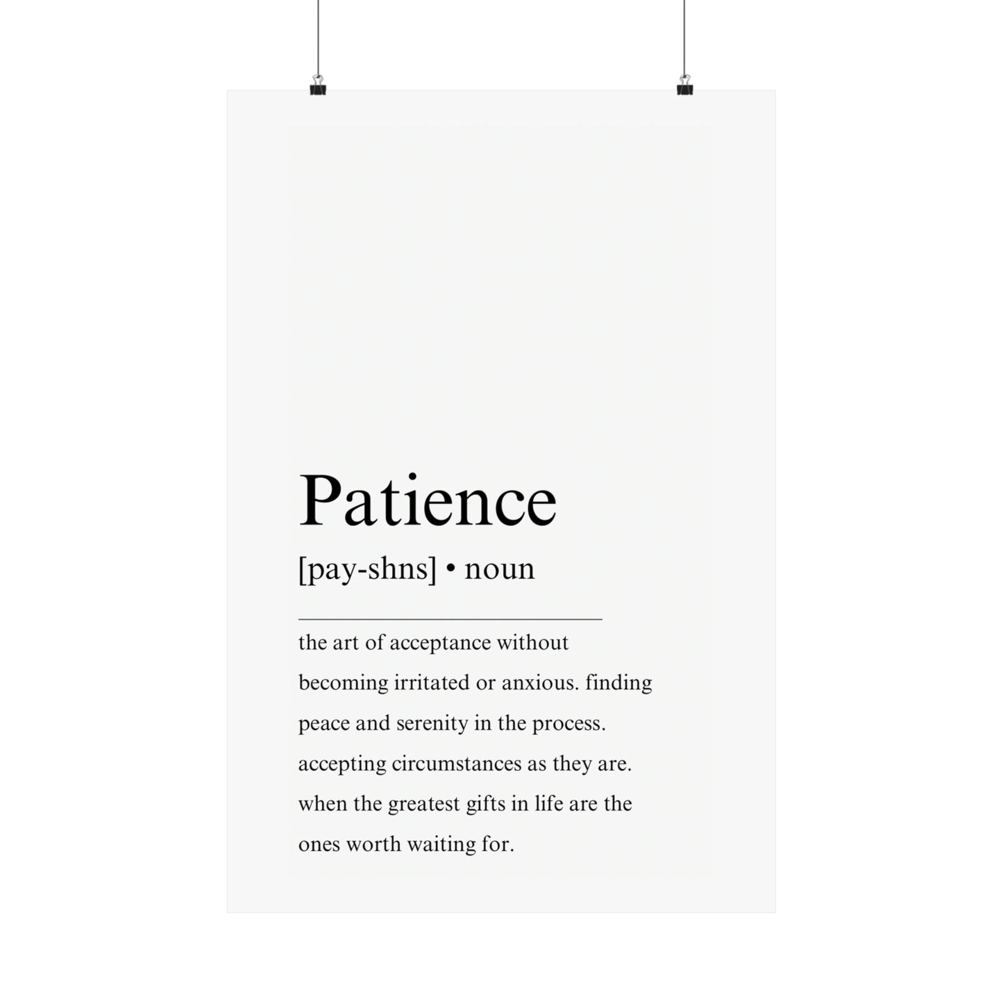 Patience definition poster - The Vertical Jump