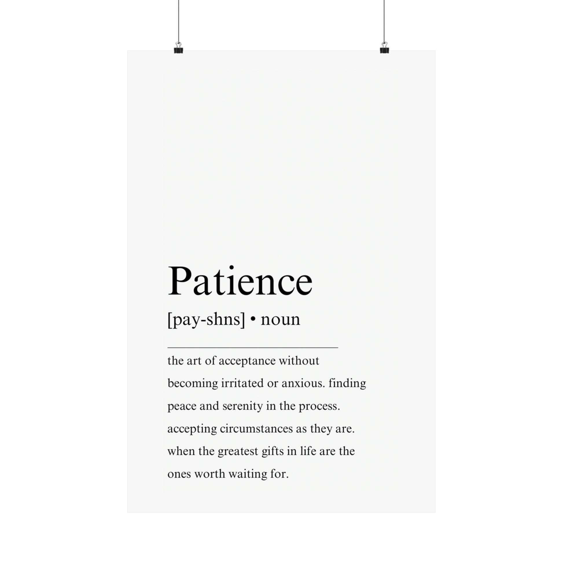 Patience definition poster - The Vertical Jump