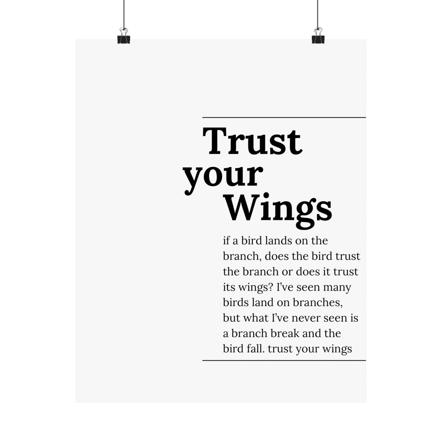 Trust your wings.