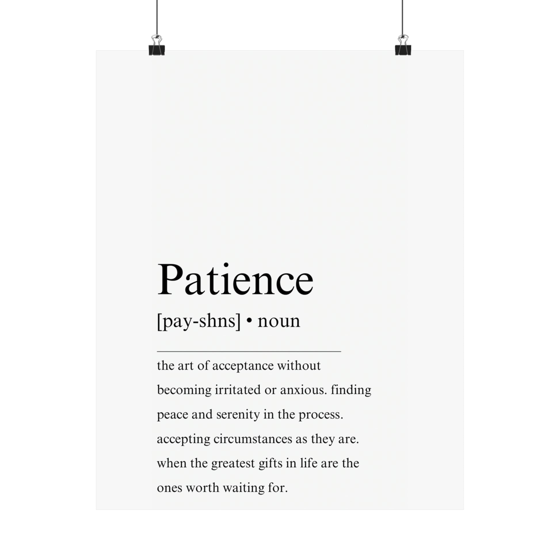 Patience definition poster - The Vertical Jump