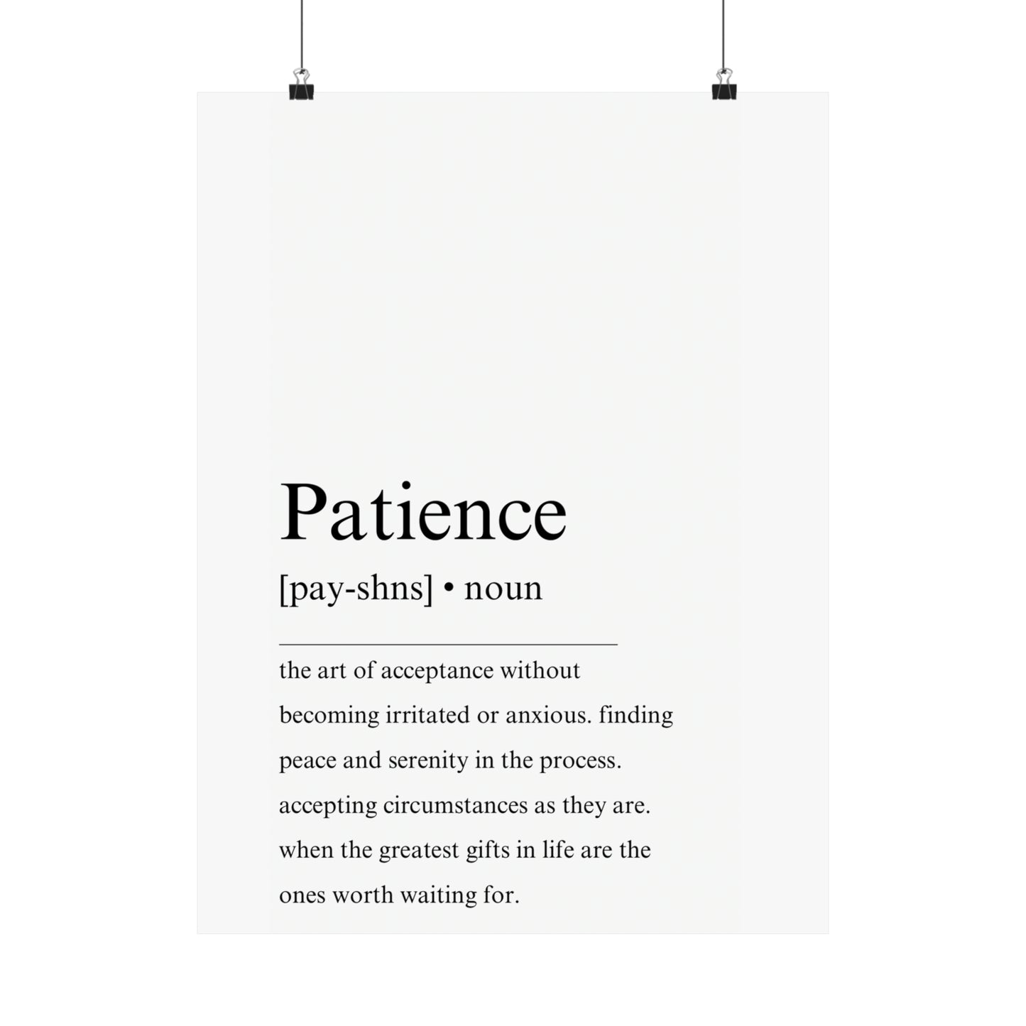 Patience definition poster - The Vertical Jump