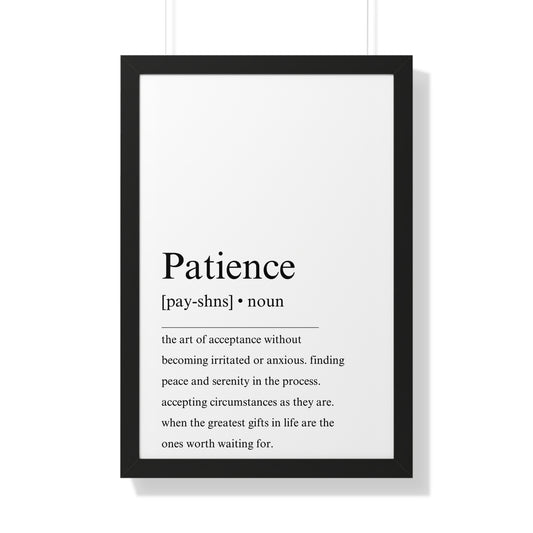 Patience definition poster - The Vertical Jump