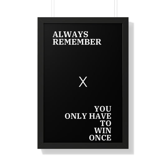 Always remember you only have to win once